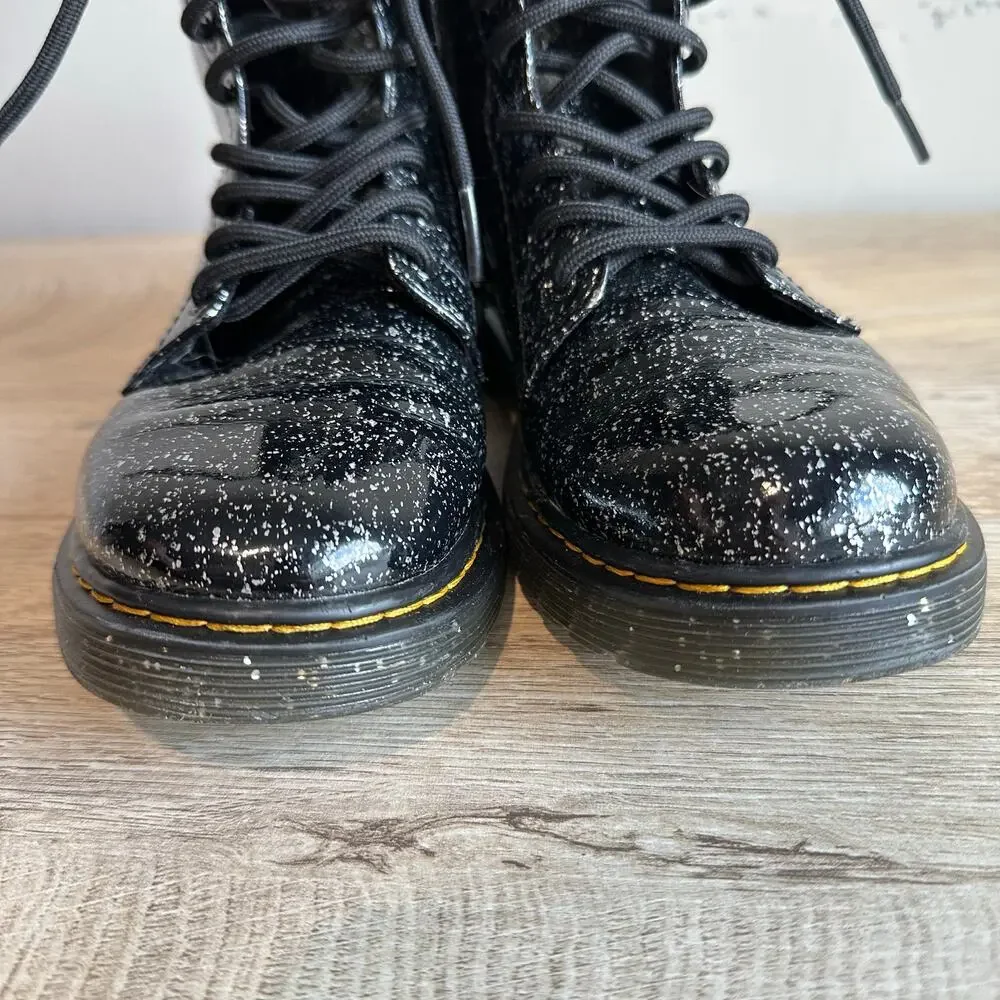 Dr. Marten's 1460 Lace Up Fashion Boot Black Cosmic Glitter US 3